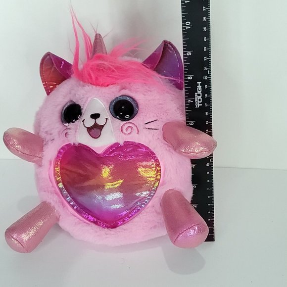 Zuru 10" Unicorn Cat Rainbow Surprise Pink Blue Eyes Rainbocorn Plush Stuffed - Picture 4 of 7